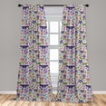 thumbnail image 5 of Ambesonne Floral Curtains, Butterfly Pansy Flower Leaf, Pair of 28"x63", Pale Tan and Multicolor, 5 of 5