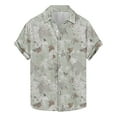 thumbnail image 3 of JURANMO Men's Hawaiian Floral Shirts Button Down Casual Tropical Holiday Beach Shirts Summer Short Sleeve Lapel Tops Lightning Sales Today Green XXXL, 3 of 6