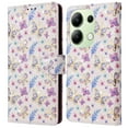 thumbnail image 1 of Pour Xiaomi Redmi Note 13 4G Étui en Cuir Laqué avec Blocage RFID Fentes pour Cartes Fleur, 1 of 5