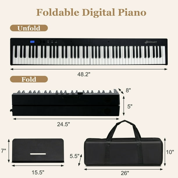 Piano 88 touches pliable Gymax 