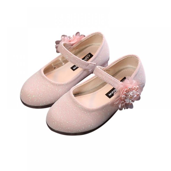Toddler Little Girls Mary Jane Ballerina Shoes Wedding Bridesmaids Low Heels Glitter Party Dress Shoes