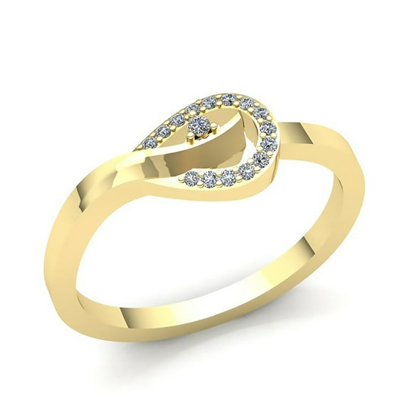 Genuine 0.2ctw Round Cut Diamond Ladies Fancy Anniversary Wedding Band Solid 14K Rose, White or Yellow Gold FG VS