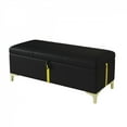 thumbnail image 5 of Elegant Upholstered Storage Ottoman - Metal Legs, Semi-Assembled for Bedroom/Living Room,Black, 5 of 10