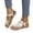 Beige, variant on Women's Flower Flat Sandals with Ankle Strap Open Toe Trendy 2026 Summer Comfortable Wedding Bride Beach Sandals, Army Green, 39