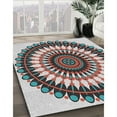 thumbnail image 2 of Ahgly Company Indoor Rectangle Patterned Light Steel Blue Novelty Area Rugs, 7' x 9', 2 of 6