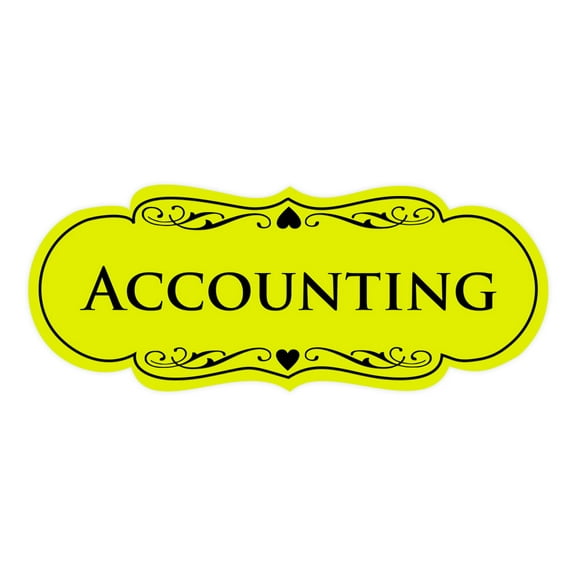Signs ByLITA Designer Accounting Sign (Yellow / Black) - Large