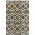 thumbnail image 2 of Avalon Home Lakeland Tribal Indoor/Outdoor Rug, 5'3" X 7'3", Grey/ Orange, 2 of 11