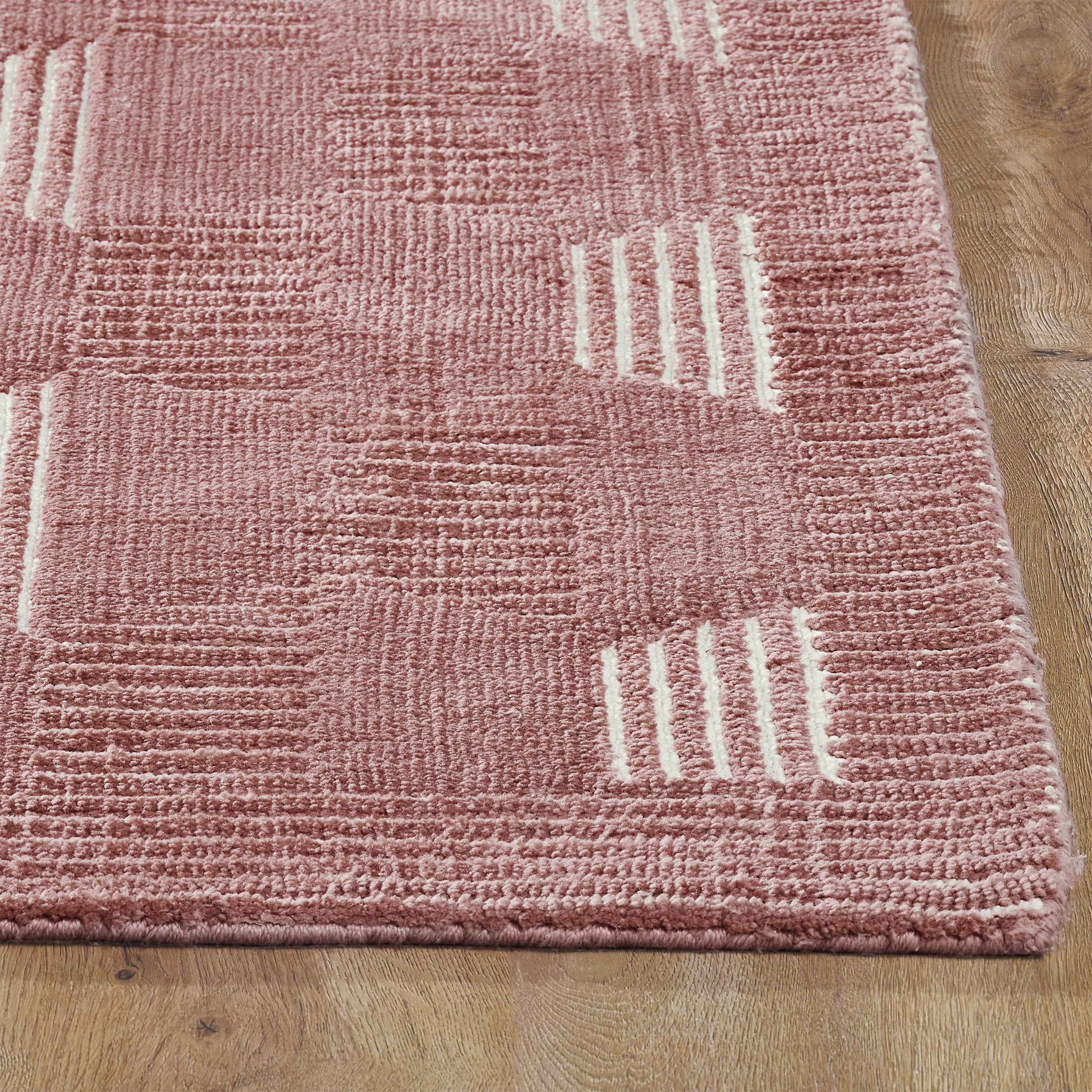 Beautiful Tufted Rose Geometric Stripe Indoor Area Rug by Drew Barrymore, 8' x 10'