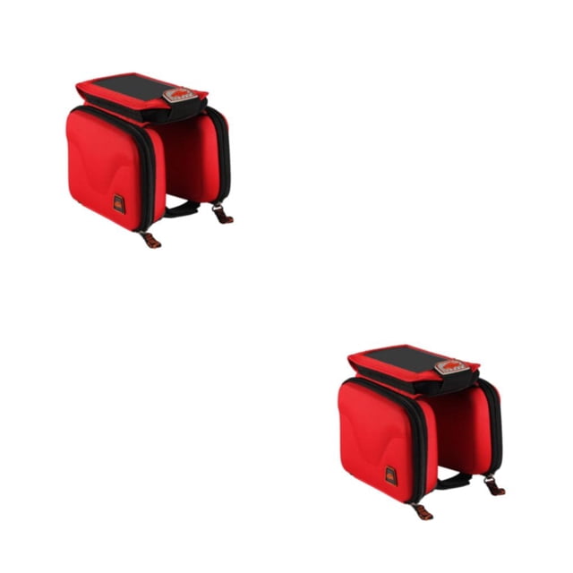 Naiovety Universal Bike Phone Bag bicicletas a prueba de impactos Nylon Crossbeam bolsas impermeable cierre de cremallera herramientas Rojo 2piezas