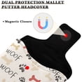 thumbnail image 3 of Haosy Cute Dog Paw and Bones Golf Mallet Putter Cover Strong Magnetic Leather Golf Club Headcover Closure, 3 of 7
