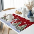 thumbnail image 2 of Red Christmas Snowman Placemat of 1 PC, Xmas Tree Gold White Snowflake Table Mats Washable Heat-Insulation Non-Slip Place Mats for Kitchen Dinner Table Indoor Outdoor Decor,13x19 Inch, 2 of 9
