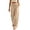 Khaki, variant on Fmbrln Womens Wide Leg Baggy Pants Summer Side Lace Openwork Long Pants Beach Vacation Lounge Trousers with Pockets