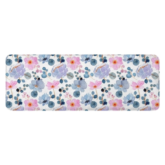 Pioneer Flower Floral Print Pattern Kitchen Rug Mat,Kitchen Runner Rugs Non Skid Washable,Decorative Kitchen Floor Mats for Kitchen,Sink,Laundry,17"x47.2"