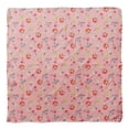 thumbnail image 4 of Bimba Pink Leaves & Tulip Floral Pure Silk Printed Scarf Dupatta Head Neck Wrap Bandanas For Women 40 x 40 Inches, 4 of 6