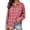 *Pink, variant on ClodeEU Women's Collared Button Down Long Sleeve Plaid Shirt,Casual Shacket with Chest Pocket ,Women's Plus L