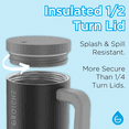 thumbnail image 5 of GROSCHE ASPEN 40 oz tumbler with handle and straw. Extreme insulation, classy design, built to last insulated stainless steel tumbler with handle, lid and straw, Black, 5 of 11