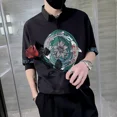 thumbnail image 3 of Camisas de hombre con gráficos coloridos, camisas de media manga para hombre, tallas grandes, frescas, informales, de verano, en oferta, Trendyol, normal, con cuello, de diseñador, regular, 3 of 5