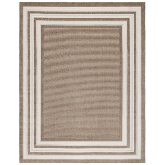 SAFAVIEH Cabana Henry Striped Indoor/Outdoor Area Rug, Dark Beige/Ivory, 8' x 10'