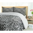 thumbnail image 5 of Ambesonne Grey Duvet Cover Sets, Classic Floral Ornament, 2-Queen, Grey Black, 5 of 7