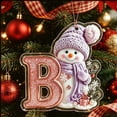 thumbnail image 7 of Purple Snowman Letter Ornament, Flat Acrylic Single Initial Pendant, Xmas Snowman Letter Hanging Decor for Christmas Tree, 7 of 7