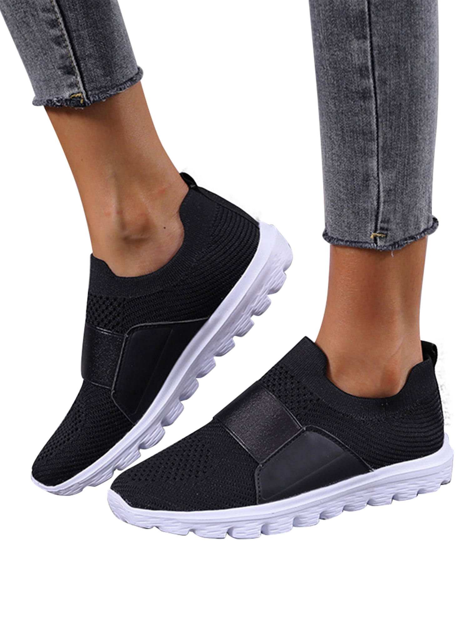 Ladies Casual Pumps Running Trainers Womens Sneakers Slip On Sport Jogging Shoes
