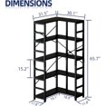 thumbnail image 3 of NUMENN 5 Tier Corner Bookshelf, Modern Corner Bookcase, Large Open Shelf Bookcase, Tall Bookshelves Storage Display Rack for Bedroom, Living Room and Home Office, Black, 3 of 14