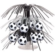 Angle View: Beistle Soccer Ball Cascade Centerpiece, 71/2-Inch, Black/Silver/White