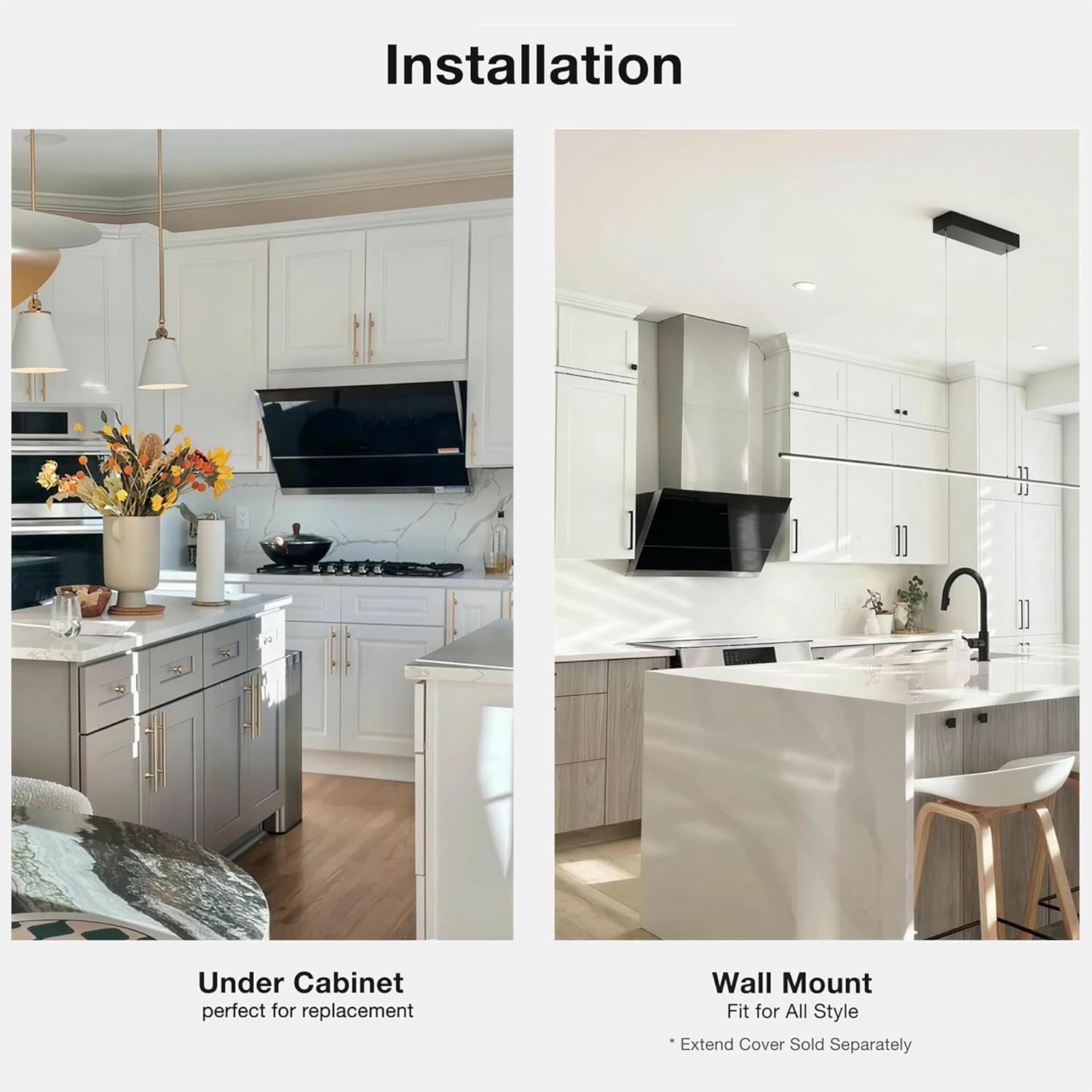 ROBAM 36" Under Cabinet Range Hood, 1300 CFM Wall Mount Kitchen Hood with 4 Speed Exhaust Fan, Gesture/Touch Control, LED Lights, BLDC Inverter Motor, Ducted Vent Hood for Kitchen