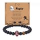 thumbnail image 1 of Pulsera de cuentas de fútbol, regalo, pulsera de entrenador de fútbol esmerilada negra, pulsera de béisbol de ojo de tigre, 1 of 5