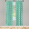 thumbnail image 3 of Ambesonne Green Curtains, Geometric Colored Tiles, Pair of 28"x63", Green Teal White, 3 of 5
