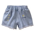 thumbnail image 4 of Akiihool Denim Shorts Girl's Jean Shorts High Waist Straight Leg Denim Shorts (Light Yellow,7-8 Years), 4 of 5
