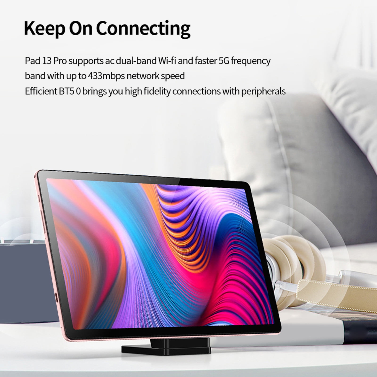 10.1 Inch Android Tablet, 4GB RAM 32GB ROM, 256GB Expand, 5G WiFi, Dual SIM, GPS, Bluetooth, 6500mAh Battery, FHD Display, Face ID