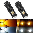 thumbnail image 4 of 2PCS Dual Color LED Bulb T25 3157 P27/7W 3030 16LED Canbus Car Reverse Brake Light Turn Signal Lamp White Amber, 4 of 5