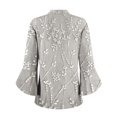 thumbnail image 6 of Women's Long Sleeve T-shirt 3/4 Length Sleeve Womens Tops V Neck Spring Shirts 2025 Petal Bell Sleeve Plus Size Boho Ethnic Style Tee Shirts,Beige Women's Long sleeve T-shirt M, 6 of 6
