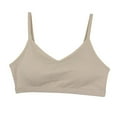 thumbnail image 2 of JAKANYQ Woemens Brassiere V Neck Sports Bras For Thin Straps Padded Yoga Basic Wireless Bra Camisole Skin-Friendly, 2 of 6