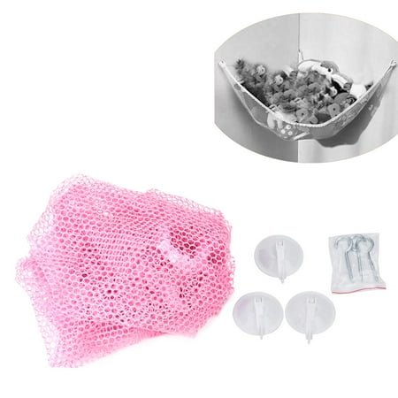 - Stuffed Animal & Toy Organizer Hammock Pet Net Pink Net and Trim