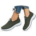 thumbnail image 4 of Daznico Women's Platform Sneakers - Thick Wedge Sole with Breathable Mesh for Casual Comfort & Everyday Wear,Color:Green,Size:8.5, 4 of 9