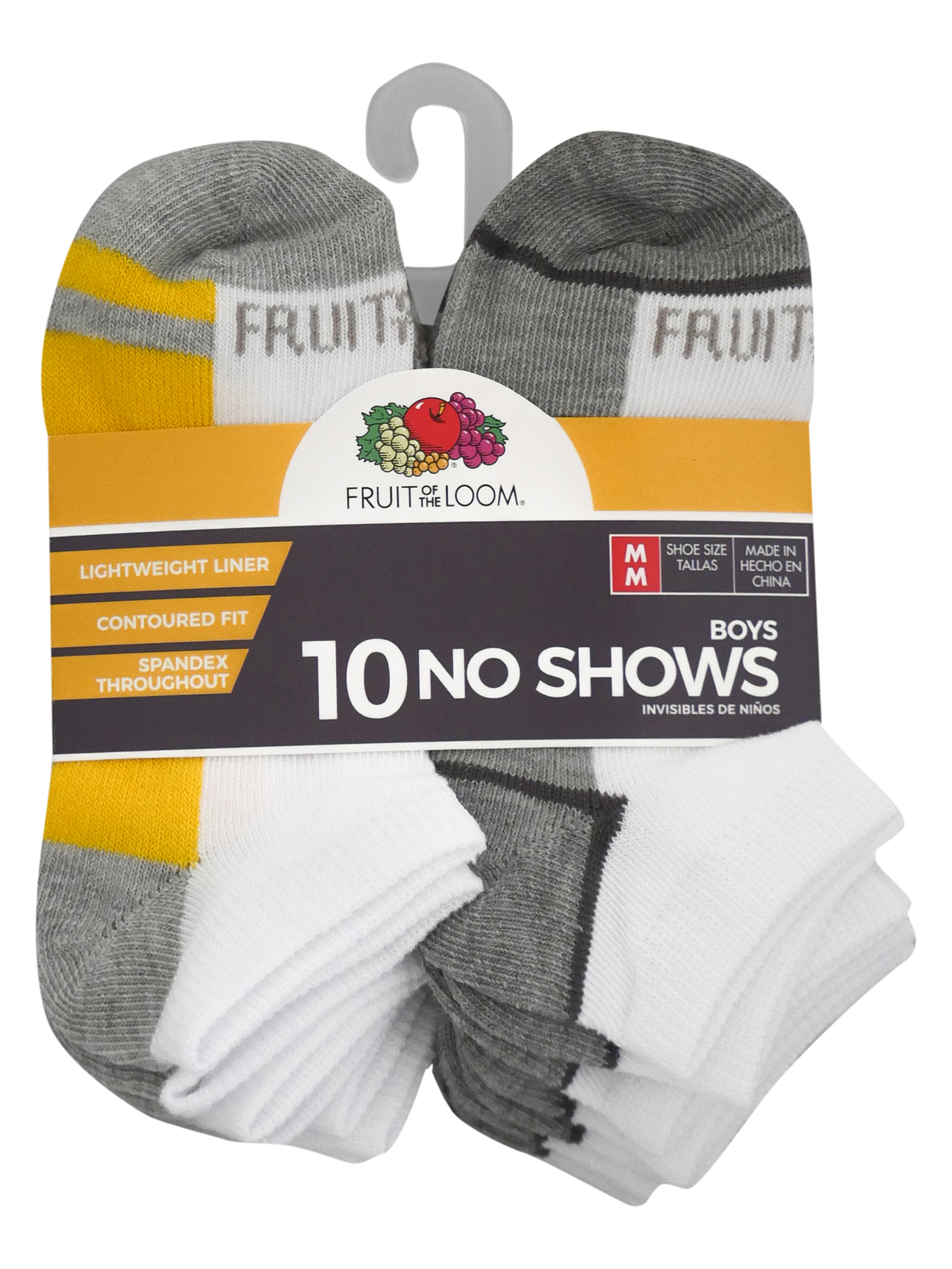 Fruit of the Loom No-Show Durable Solid Striped Socks (Big Boys or Little Boys) 10 Pack - image 2 of 5
