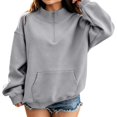 thumbnail image 3 of Abcomgle Girls Half Zip Pullover 10-12 Oversized Long Sleeve Kids Jacket Cute Fashion Fleece Girls Sweatshirt with Pockets, 3 of 6