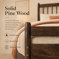 thumbnail image 6 of Miniyam Queen Pine Wood Platform Bed Frame with Spindle Headboard, 9.8" Underbed Storage, Brown, 6 of 8