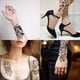 thumbnail image 3 of Tatuaje de rosa, 8 hojas de tatuajes temporales, tatuajes para adultos, tatuaje de flores, tatuaje falso para mujeres, regalo de decoración, tatuaje de brazo para festival (flores grandes), 3 of 7