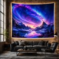 thumbnail image 6 of Swirling Nebula Over Mountains and Golden Lake, Dreamy Fantasy for Space Lovers, Cosmic Landscape Decor, Housewarming Gift, Tapestry Wall Hanging for Bedroom, Studio and Dorm, 6 of 7