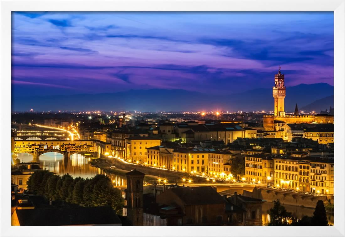Night View Over Arno River In Florence Italy Framed Print Wall Art By Night View Over Arno River In Florence Italy Framed Print Wall Art By David Ionut