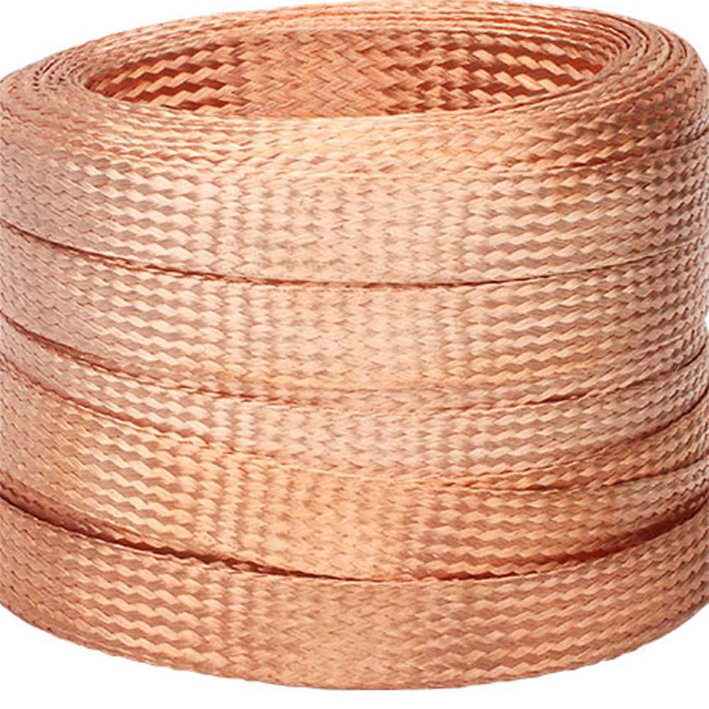 Bare copper braided grounding wire, which can be welded with oxygen-free copper wire (width: 15mm, thickness: 1.5mm, length: 5m)