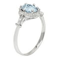 thumbnail image 2 of 10k White Gold Vintage Style Genuine Oval Aquamarine and Diamond Halo Ring, 2 of 5
