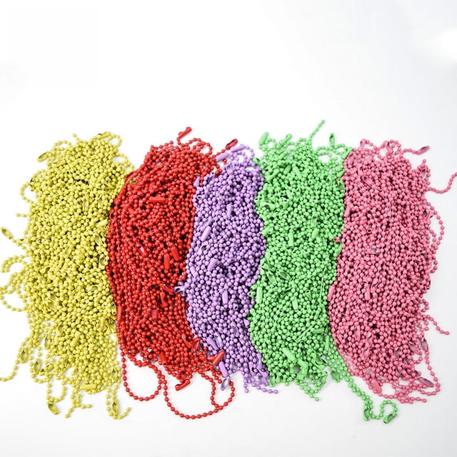 Cadena de cuentas de pintura de color, accesorios de joyería, cadena colgante, cadena de cuentas de hierro, cadena de etiqueta