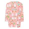 thumbnail image 4 of Royisotas Easter Shirts for Women 3/4 Sleeve Crewneck Cute Shirts Graphic Print Tunic Tops Happy Easter Day T-Shirts, 4 of 5