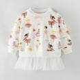 thumbnail image 2 of Girls Shirts Winter Long Sleeve Rainbow Sleeve Tops for Daily Casual Wearing Z0K-Beige, 120, 2 of 9