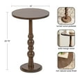 thumbnail image 6 of Kate and Laurel Wegner Traditional Wooden Round Side Table, 16 x 26, Brown, Elegant and Durable Pedestal Table for Use as Living Room End Table, Plant Stand, or Bedroom Nightstand, 6 of 9
