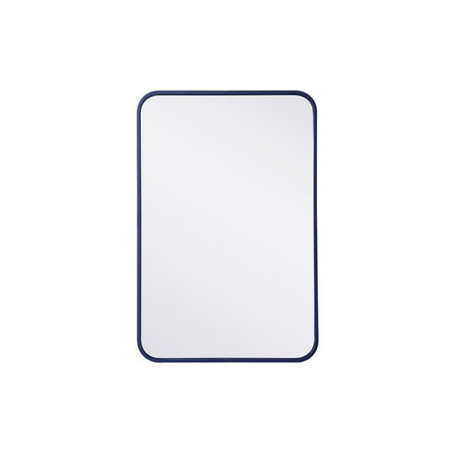 Elegant Lighting MR802030BL 20 x 30 in. Soft Corner Metal Rectangular Mirror, Blue